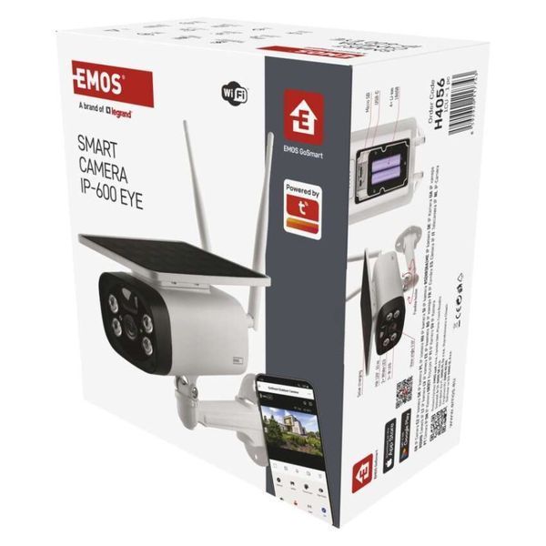 Розумна IP-камера Emos H4056 GoSmart зовнішня з Wi-Fi, сонячною панеллю та акумулятором, біла H4056 фото