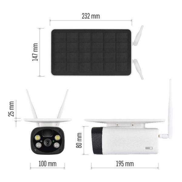 Розумна IP-камера Emos H4056 GoSmart зовнішня з Wi-Fi, сонячною панеллю та акумулятором, біла H4056 фото