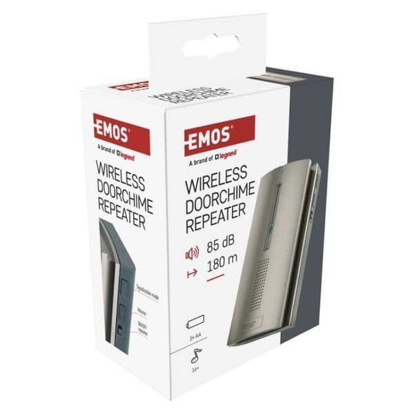 Бездротовий повторювач EMOS P5763RN 180 м для дзвінків P5760N/P5763N P5763RN фото