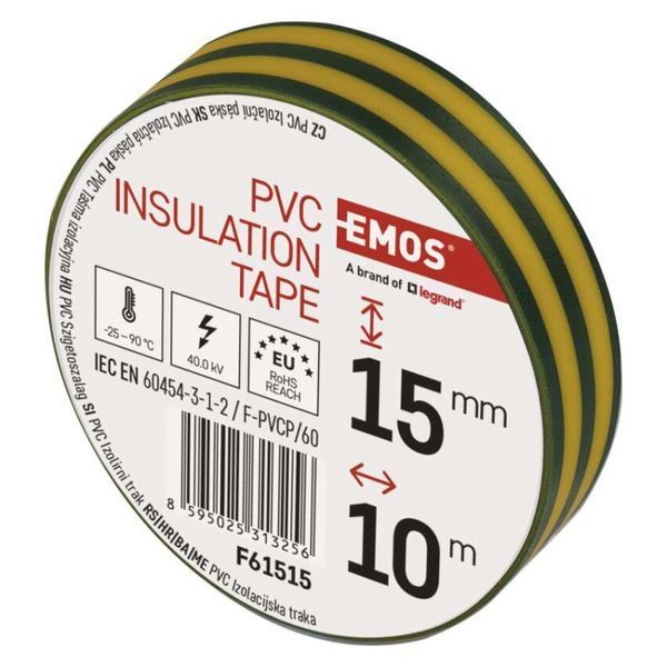 Ізоляційнв стрічка EMOS PVC 15/10 зелений/Y F61515 F61515 фото
