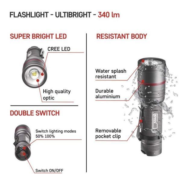 Ліхтар ручний Emos P3170 Ultibright 70 340 Lm 3xAAA метал фокус P3170 фото
