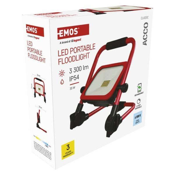 Прожектор с аккумулятором EMOS ZS2823 35W 3300Lm 6500K Li-Ion 10000mAh IP54 ZS2823 фото