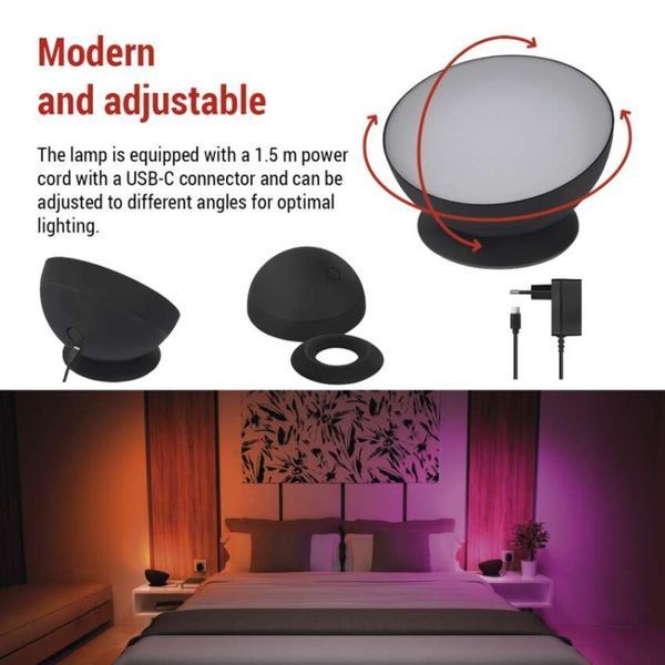 GoSmart LED Ambient лампа, чорний, теплий білий&ndash;холодний білий/ RGB, WiFi ZCW11BR ZCW11BR фото