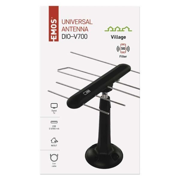 Антена універсальна EMOS J0685 EM-DIO3, 0&ndash;80 км, DVB-T2