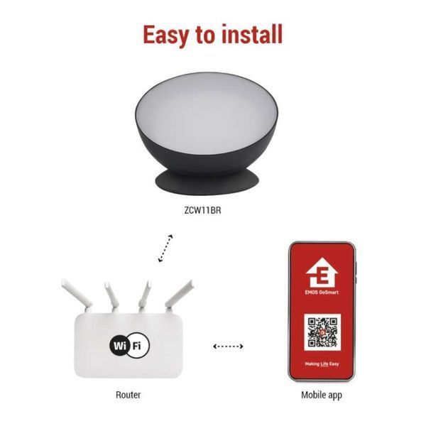 GoSmart LED Ambient лампа, чорний, теплий білий&ndash;холодний білий/ RGB, WiFi ZCW11BR ZCW11BR фото
