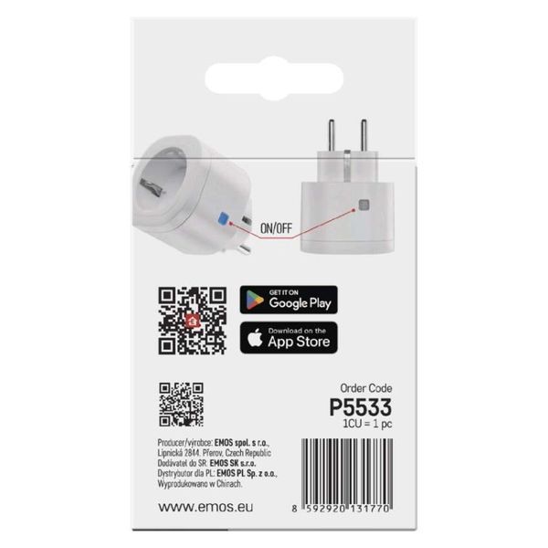Розумна розетка EMOS P5533 GoSmart ZigBee 3.0 P5533 фото