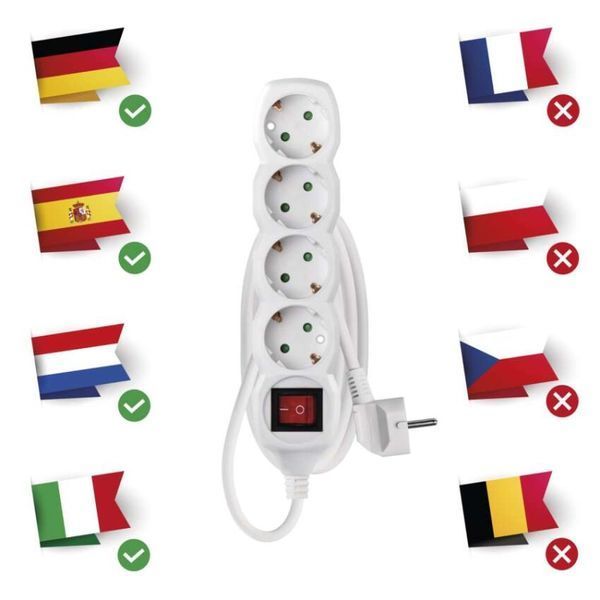 Мережевий подовжувач Emos P1421R 4 розетки 1,5 м 1,5 мм&sup2; P1421R фото