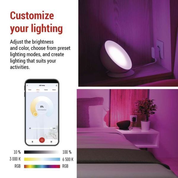 GoSmart LED Ambient лампа, белый, теплый белый &ndash; холодный белый/ RGB, WiFi ZCW11WR ZCW11WR фото