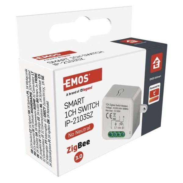 Умный модуль переключателя EMOS H5103, ZigBee 3.0, 1-канальный не требует N-провоТак H5103 фото