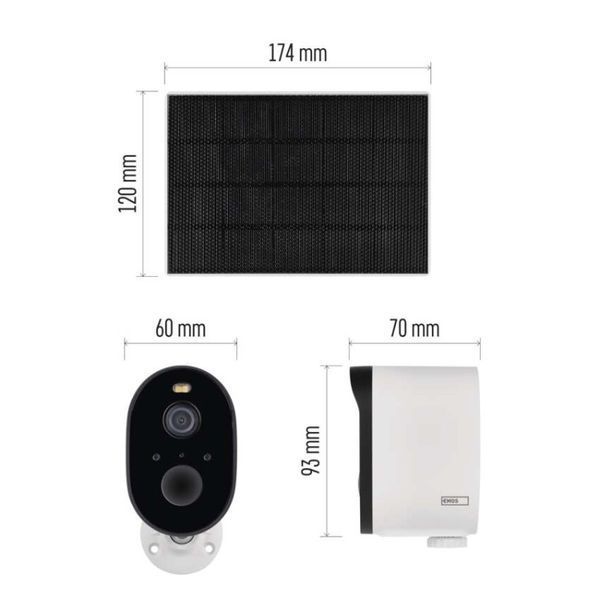 Розумна IP-камера Emos H4073 GoSmart, зовнішня, з Wi-Fi, сонячною панеллю та акумулятором H4073 фото