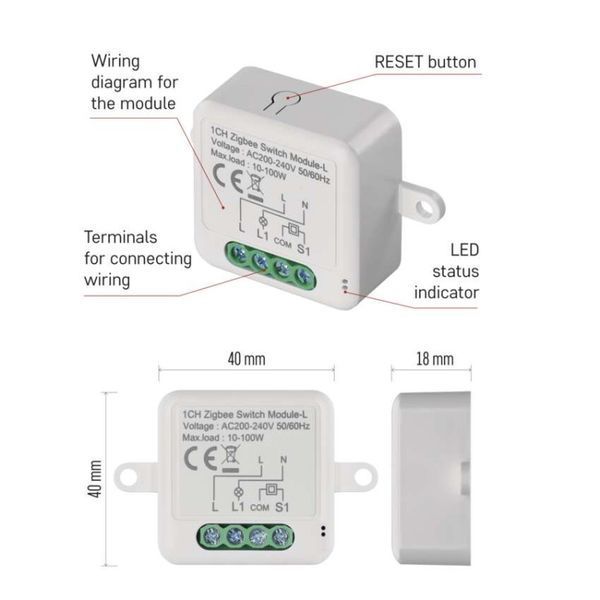 Умный модуль переключателя EMOS H5103, ZigBee 3.0, 1-канальный не требует N-провоТак H5103 фото