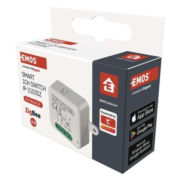 Умный модуль переключателя EMOS H5103, ZigBee 3.0, 1-канальный не требует N-провоТак H5103 фото