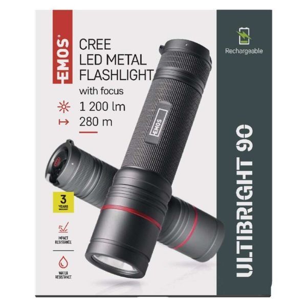 Ліхтар акумуляторний Emos P3190 Ultibright 90 1200 Lm 5000 mAh метал фокус P3190 фото