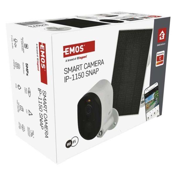 Розумна IP-камера Emos H4073 GoSmart, зовнішня, з Wi-Fi, сонячною панеллю та акумулятором H4073 фото