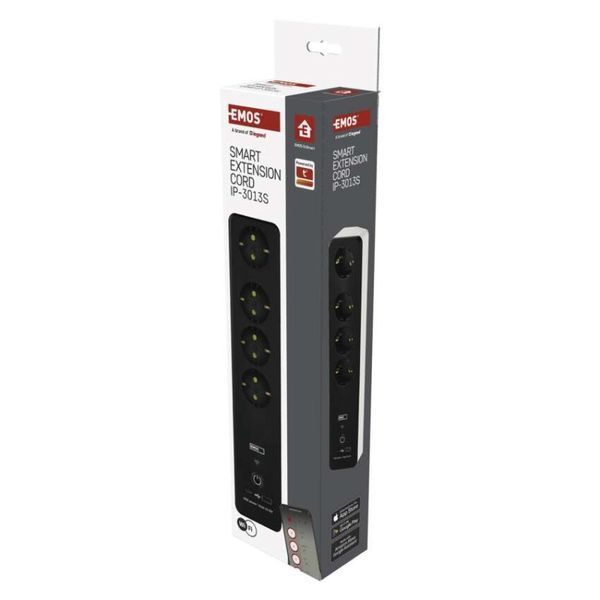 Умный сетевой удлинитель Emos P1422SM 4 розетки 2 м 1,5 мм&sup2; USB-A USB-C Wi-Fi P1422SM фото