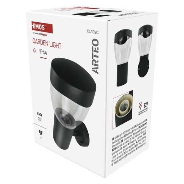 Светильник светодиодный садовый EMOS ZGA010P e27, ip44,15w, настенный ZGA010P фото