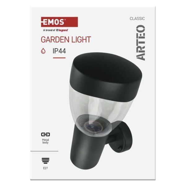 Светильник светодиодный садовый EMOS ZGA010P e27, ip44,15w, настенный ZGA010P фото