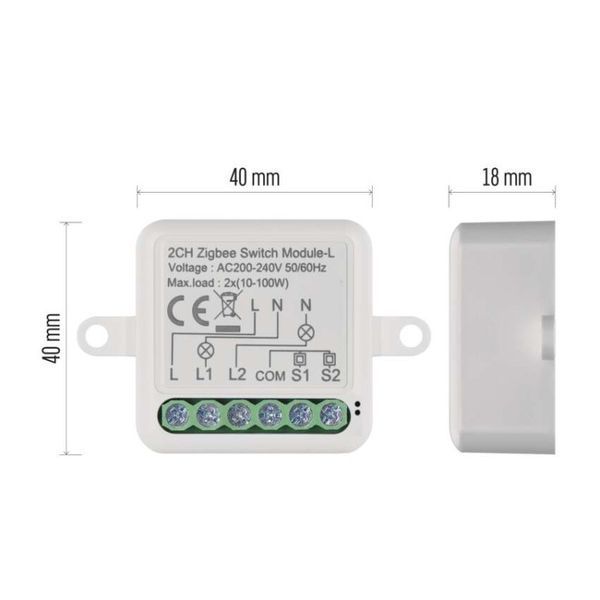Умный модуль переключателя EMOS H5104, ZigBee 3.0, 2-канальный H5104 фото