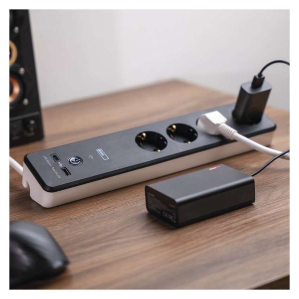 Умный сетевой удлинитель Emos P1422SM 4 розетки 2 м 1,5 мм&sup2; USB-A USB-C Wi-Fi P1422SM фото