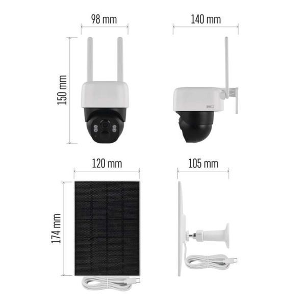 Розумна IP-камера Emos H4067 GoSmart, зовнішня, з Wi-Fi, сонячною панеллю та акумулятором H4067 фото