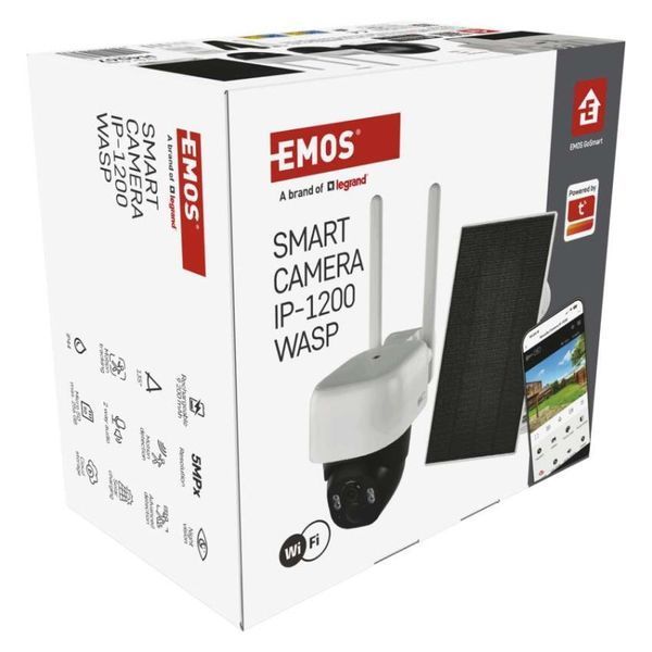Розумна IP-камера Emos H4067 GoSmart, зовнішня, з Wi-Fi, сонячною панеллю та акумулятором H4067 фото