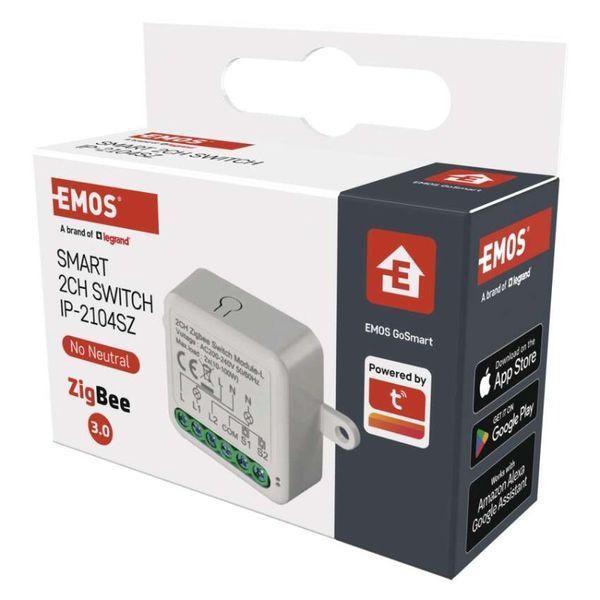 Умный модуль переключателя EMOS H5104, ZigBee 3.0, 2-канальный H5104 фото