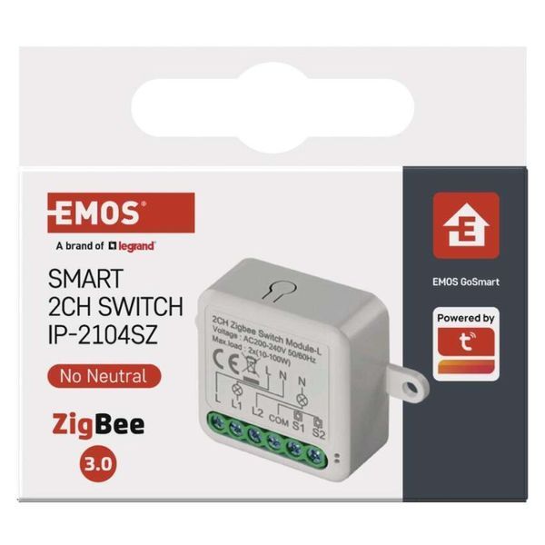 Умный модуль переключателя EMOS H5104, ZigBee 3.0, 2-канальный H5104 фото