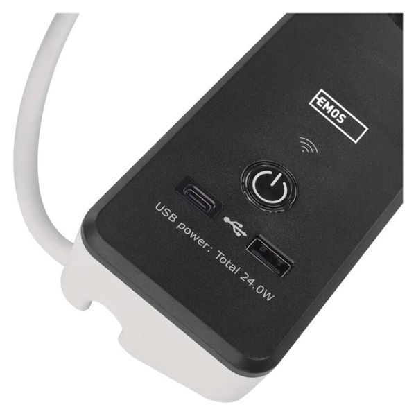 Умный сетевой удлинитель Emos P1422SM 4 розетки 2 м 1,5 мм&sup2; USB-A USB-C Wi-Fi P1422SM фото
