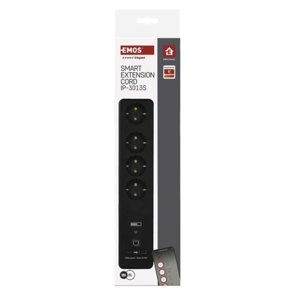 Умный сетевой удлинитель Emos P1422SM 4 розетки 2 м 1,5 мм&sup2; USB-A USB-C Wi-Fi P1422SM фото