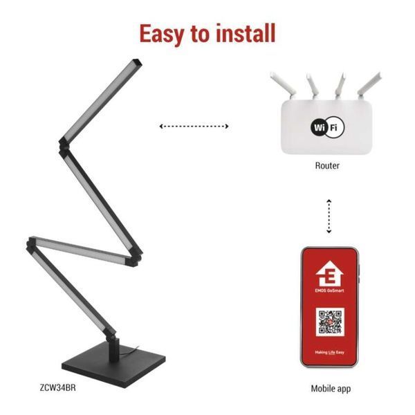 GoSmart LED Floor лампа, чорний, 175 см, теплий білий / RGBIC WiFi ZCW34BR ZCW34BR фото