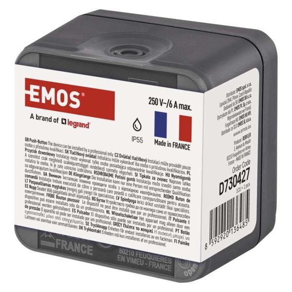 Выключатель звонка EMOS Cyklone 1/0 IP55 D730427 D730427 фото