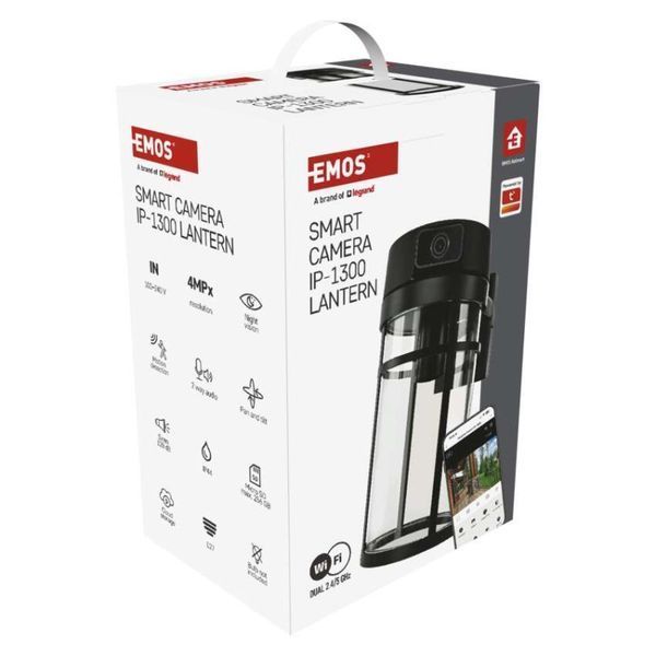 Розумна IP-камера Emos H4074 GoSmart, зовнішня, поворотна, з Wi-Fi і підсвічуванням, чорна H4074 фото