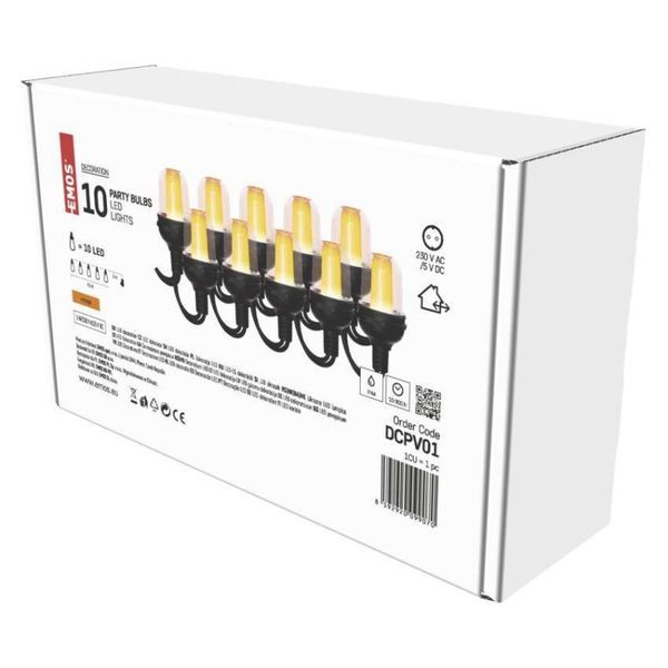 LED-гірлянда EMOS DCPV01 10 святкових ламп, 4,5 м, для приміщень та вулиці, вінтаж DCPV01 фото