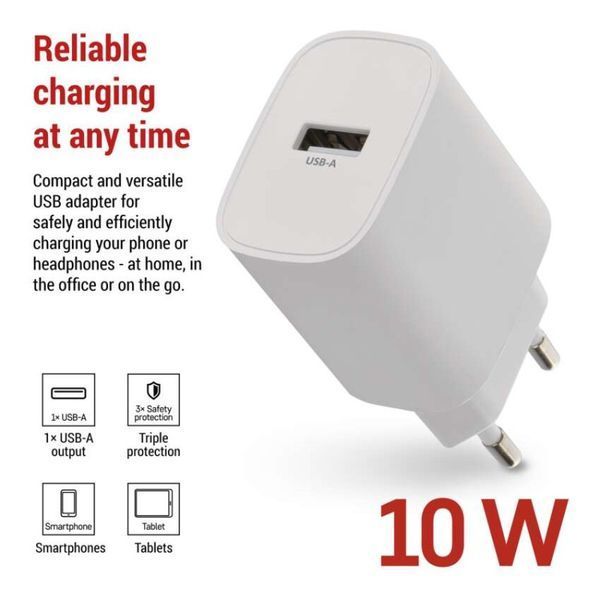 Универсальное USB-зарядное устройство EMOS V01B10 1xUSB-A 10W 220V V01B10 фото