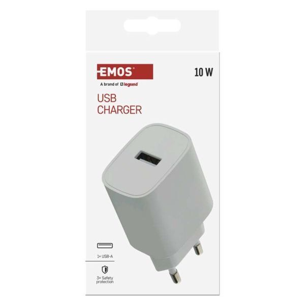 Универсальное USB-зарядное устройство EMOS V01B10 1xUSB-A 10W 220V V01B10 фото