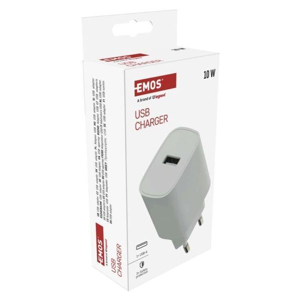 Универсальное USB-зарядное устройство EMOS V01B10 1xUSB-A 10W 220V V01B10 фото