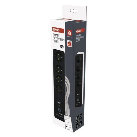 Сетевой удлинитель EMOS P1422ST 2 м 4 розетки с выключателем и заземлением USB Wi-Fi P1422ST фото