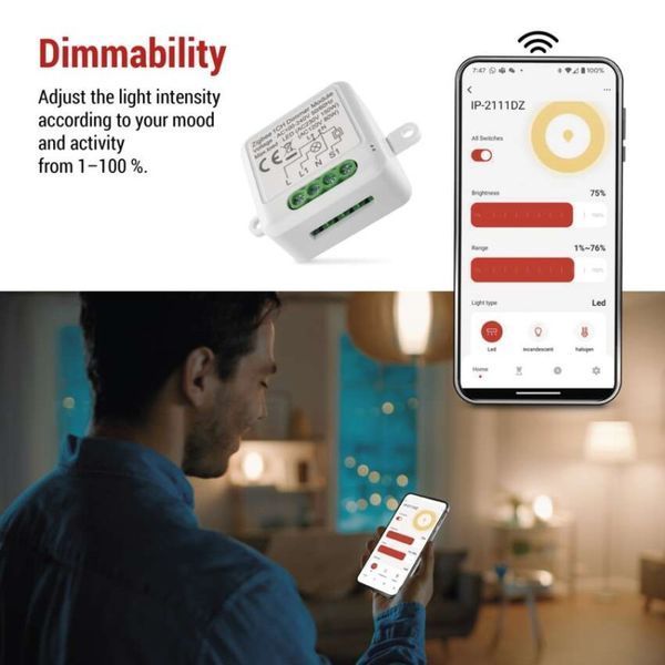 Розумний модуль регулювання яскравості EMOS H5107, ZigBee 3.0, 1-канальний H5107 фото