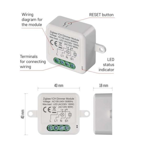 Розумний модуль регулювання яскравості EMOS H5107, ZigBee 3.0, 1-канальний H5107 фото