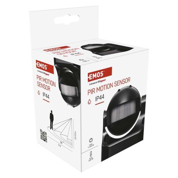 Датчик руху EMOS PIR IP44 W 1200W Чорний G1125 G1125 фото