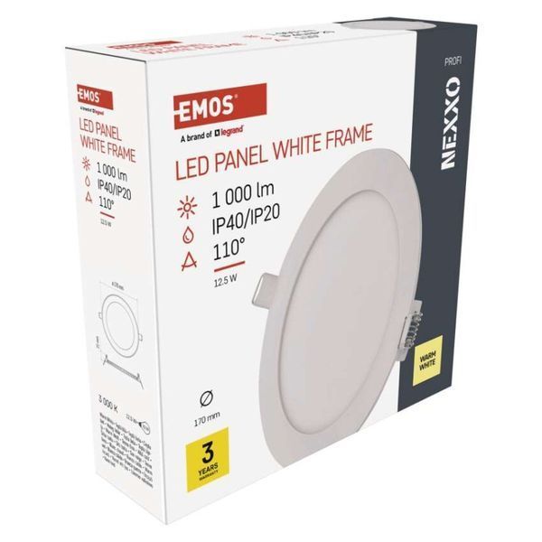 Светодиодный встраиваемый светильник NEXXO, круглый, белый, 12,5 Вт, теплый белый ZD1134 ZD1134 фото