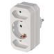 Адаптер EMOS SCHUKO P00272 2&times; прямоугольная + 1&times; круглая, белая P00272 фото 1