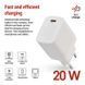 Универсальное USB GAN зарядное устройство EMOS V01G20 1xUSB-C 20W 220V PD V01G20 фото 3