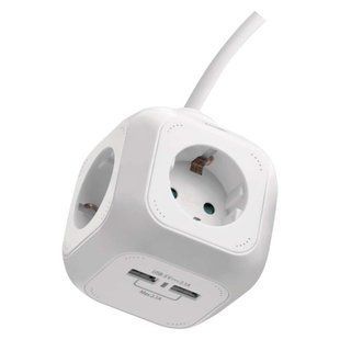 Мережевий адаптер подовжувач Emos P04219GU 4 розетки 1,9 м 1,5 мм&sup2; USB P04219GU фото