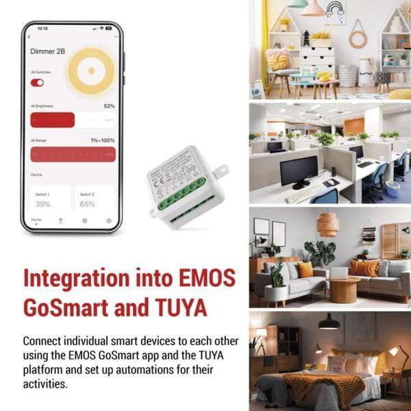 Розумний модуль регулювання яскравості EMOS H5108, ZigBee 3.0, 2-канальний H5108 фото