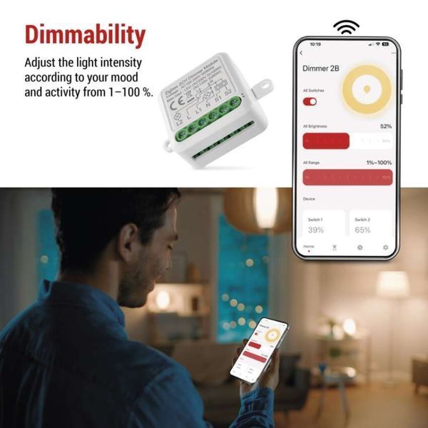 Розумний модуль регулювання яскравості EMOS H5108, ZigBee 3.0, 2-канальний H5108 фото
