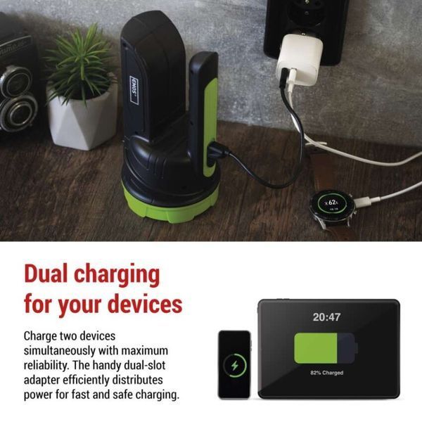 Універсальний USB зарядний пристрій EMOS V02B15 1xUSB-A, 1xUSB-C 15W 220V V02B15 фото