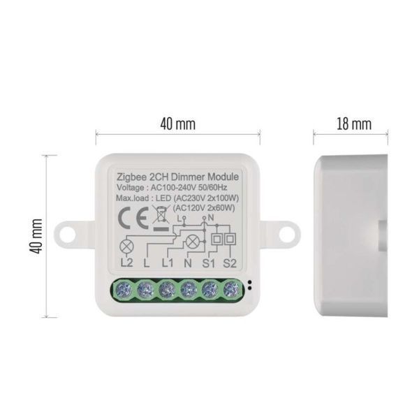 Розумний модуль регулювання яскравості EMOS H5108, ZigBee 3.0, 2-канальний H5108 фото