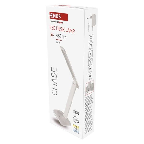 Настольная светодиодная лампа CHASE белая Z7619W