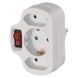 Адаптер розетка EMOS SCHUKO P00282 2&times; прямокутна + 1&times; кругла + вимикач P00282 фото 1